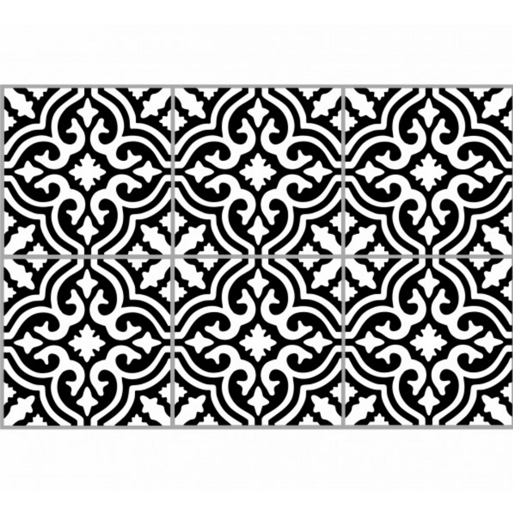 Kaakelitarra, Marrakech black/white 6 kpl