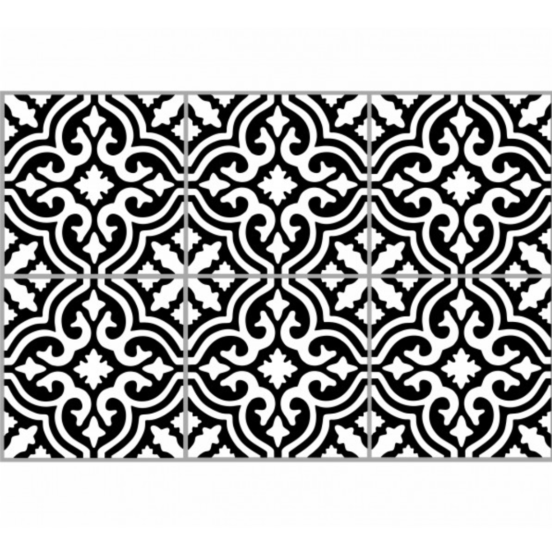Kaakelitarra, Marrakech black/white 6 kpl