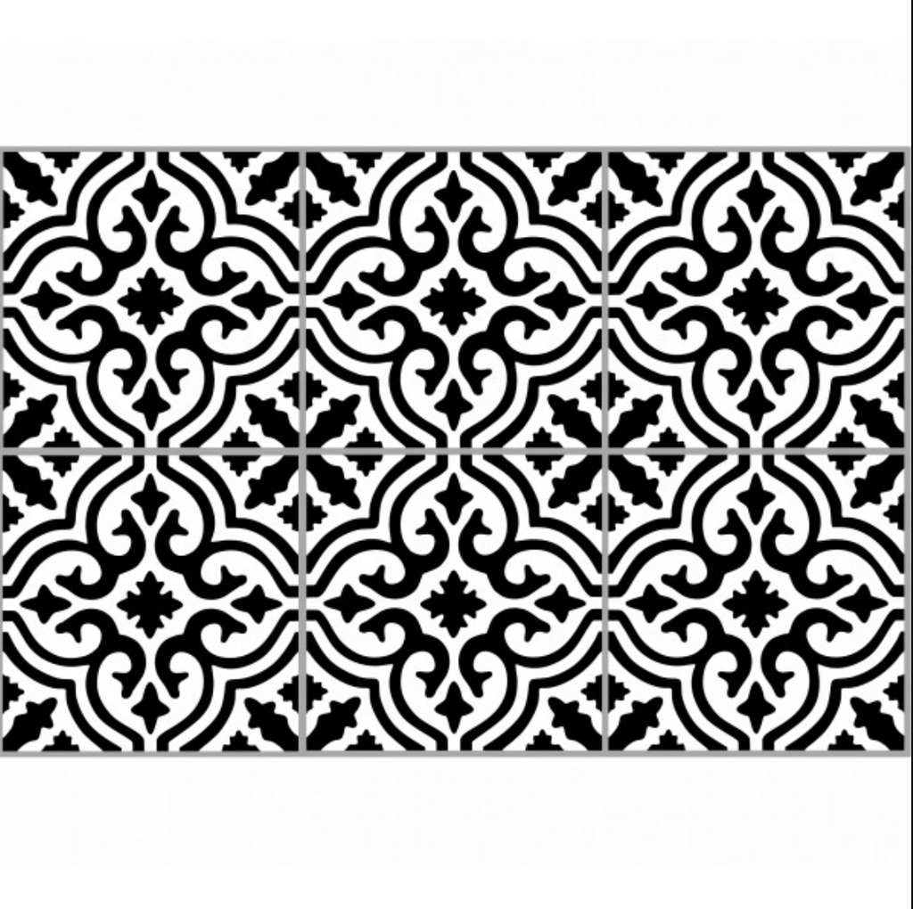 Kaakelitarra, Marrakech white/black 6 kpl