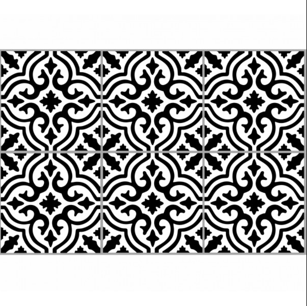 Kaakelitarra, Marrakech white/black 6 kpl