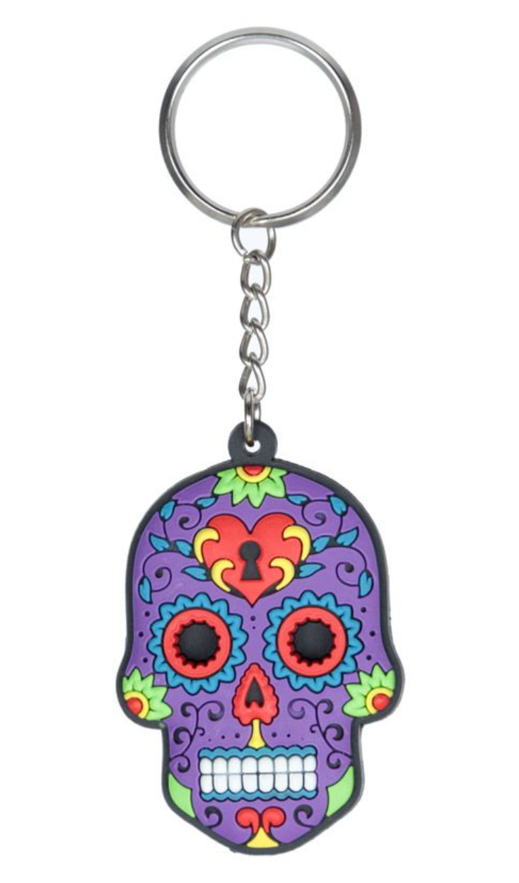 Avaimenperä sugar skull, liila