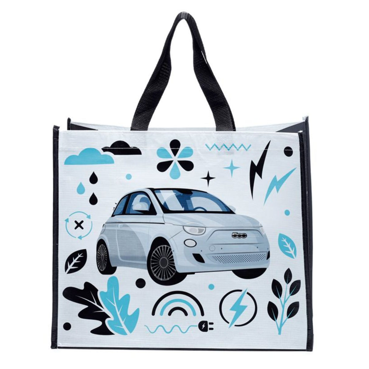 Fiat 500 ostoskassi tehty kierrätetyistä muovipulloistasta