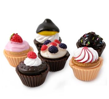 Huulirasva cupcake, kukka