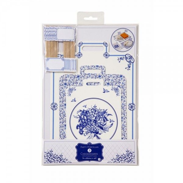 Juustotarjottimia, party porcelain blue