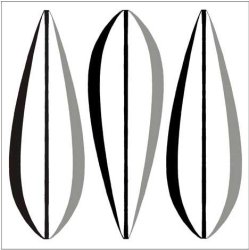 Kaakelitarra, Leaves Grey/Black 6 kpl