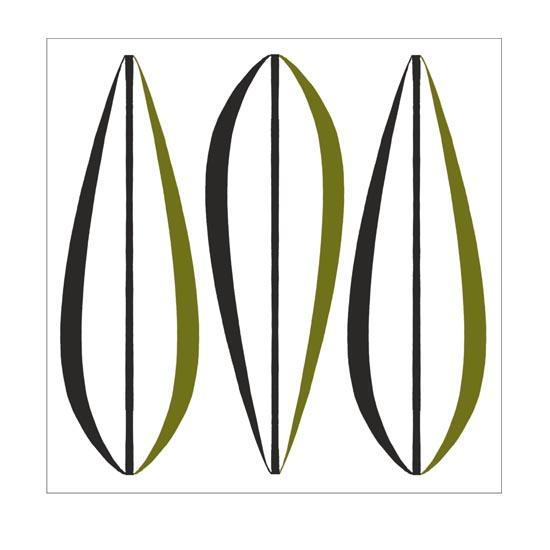 Kaakelitarra, Leaves Olive/Black 6 kpl