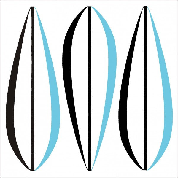 Kaakelitarra, Leaves Turquoise/Black 6 kpl