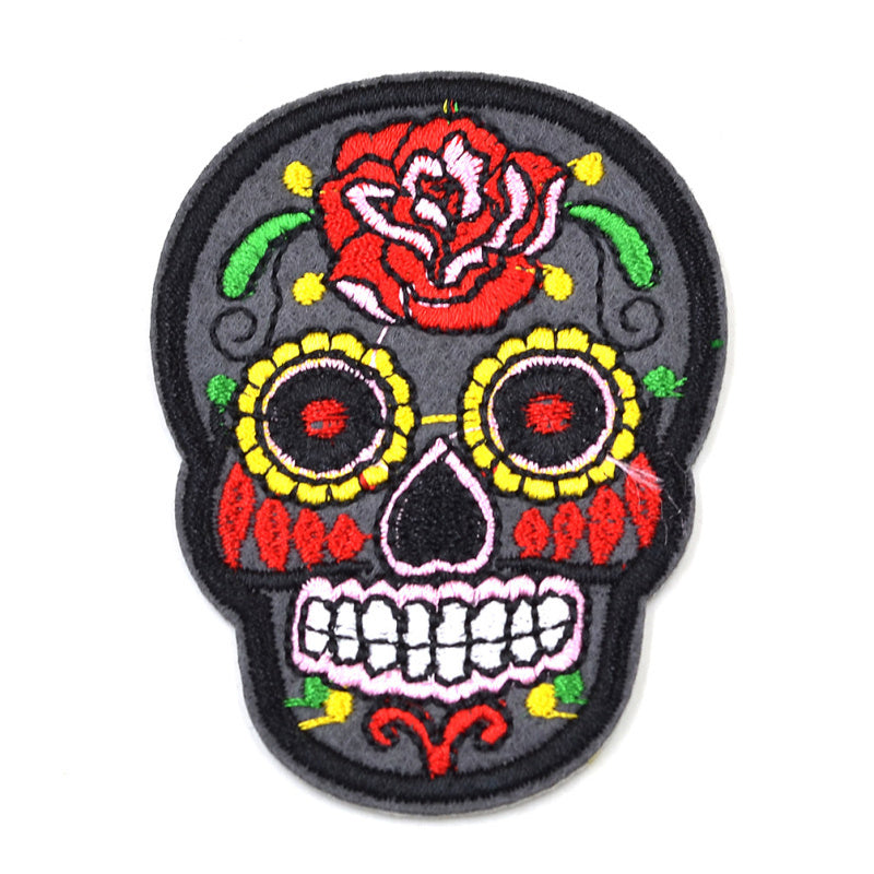 Kangasmerkki, sugar skull harmaa