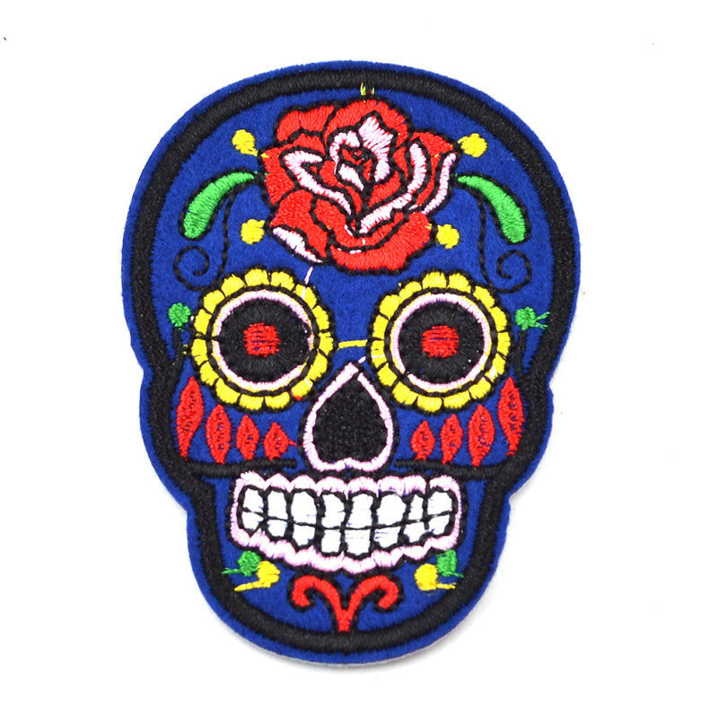 Kangasmerkki, sugar skull sininen