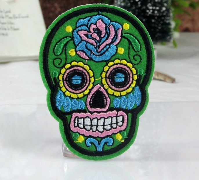 Kangasmerkki, sugar skull vihreä