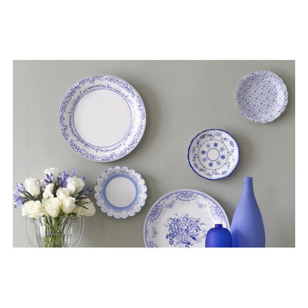 Kertislautanen (8 kpl), Party porcelain blue large