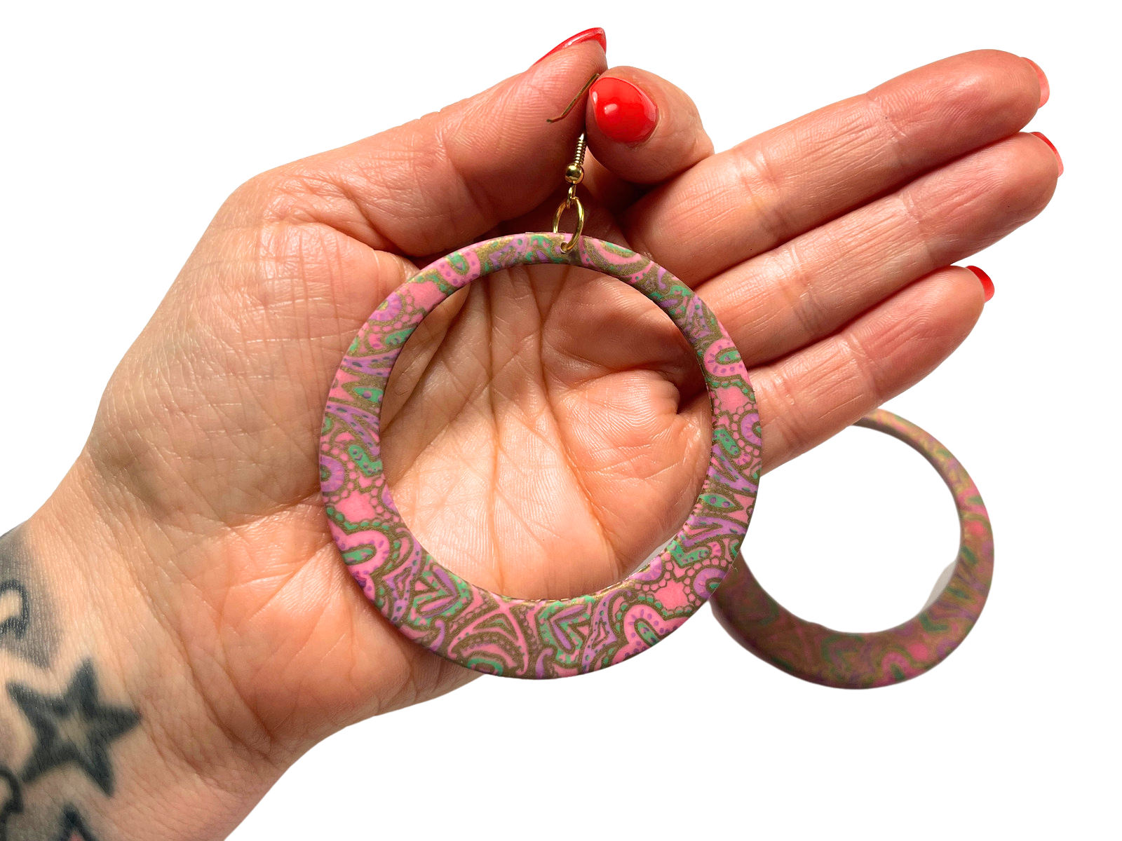 Korvakorut retro hoops, pinkki