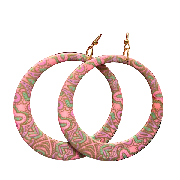 Korvakorut retro hoops, pinkki