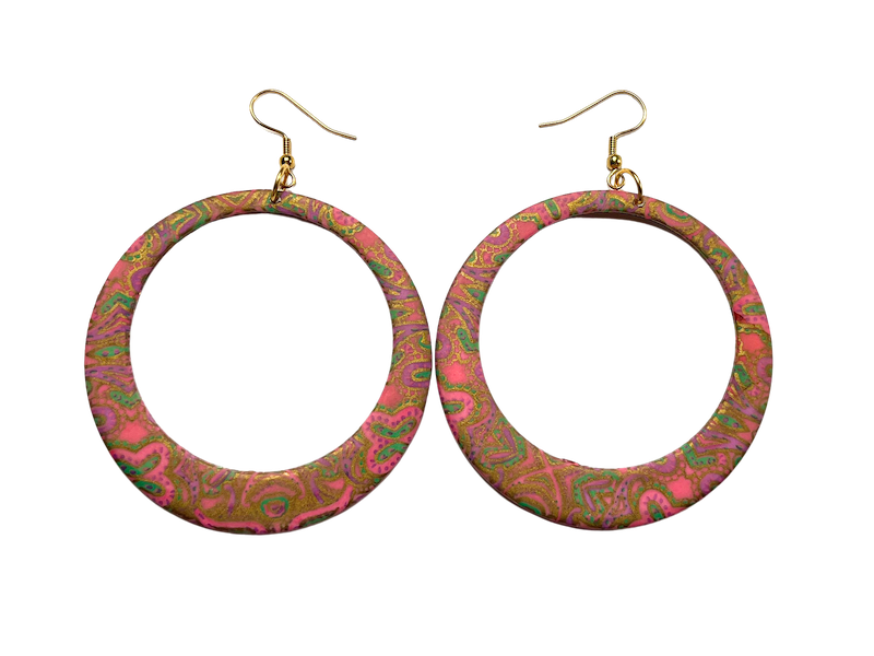 Korvakorut retro hoops, pinkki