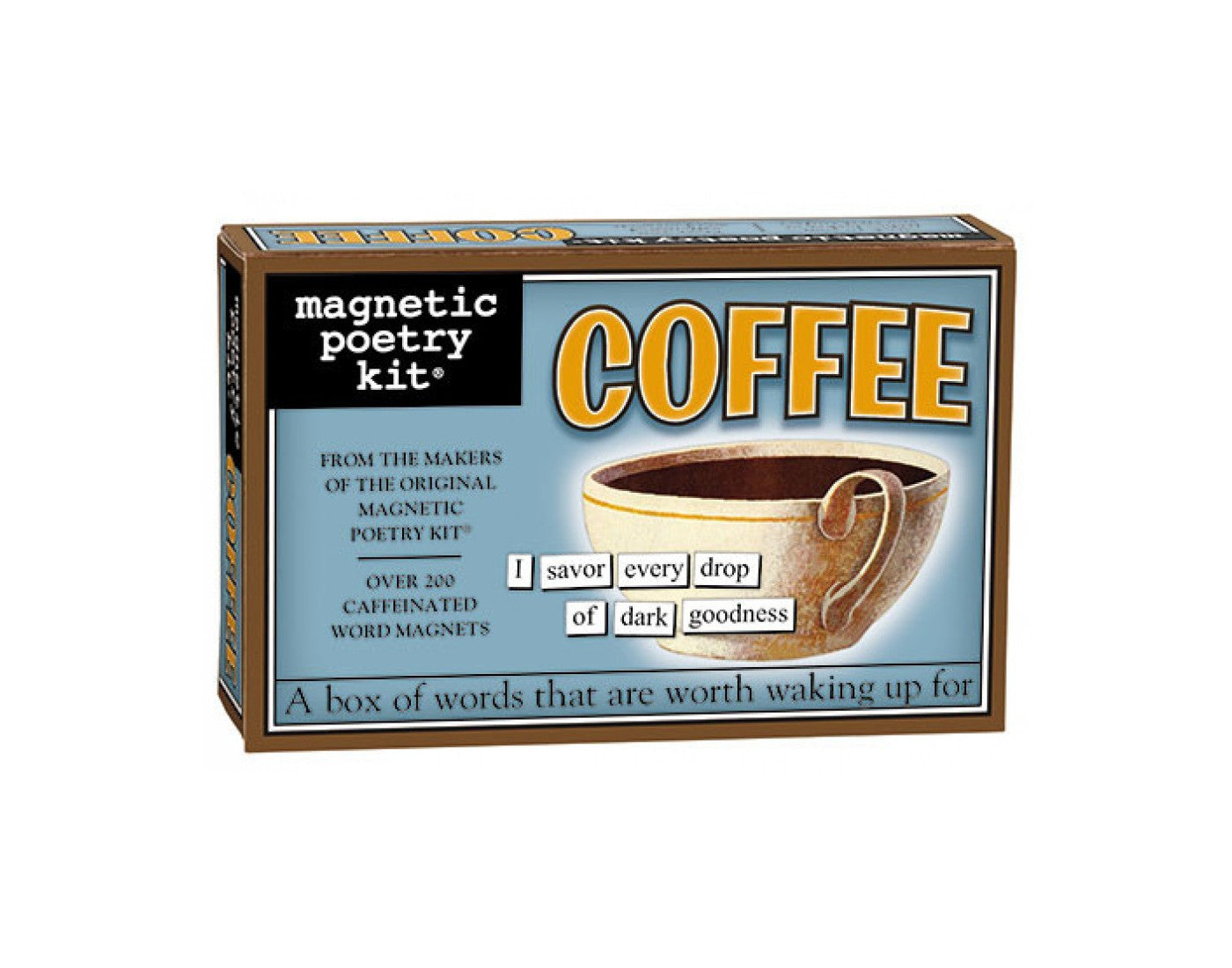 Magnetic poetry, coffee