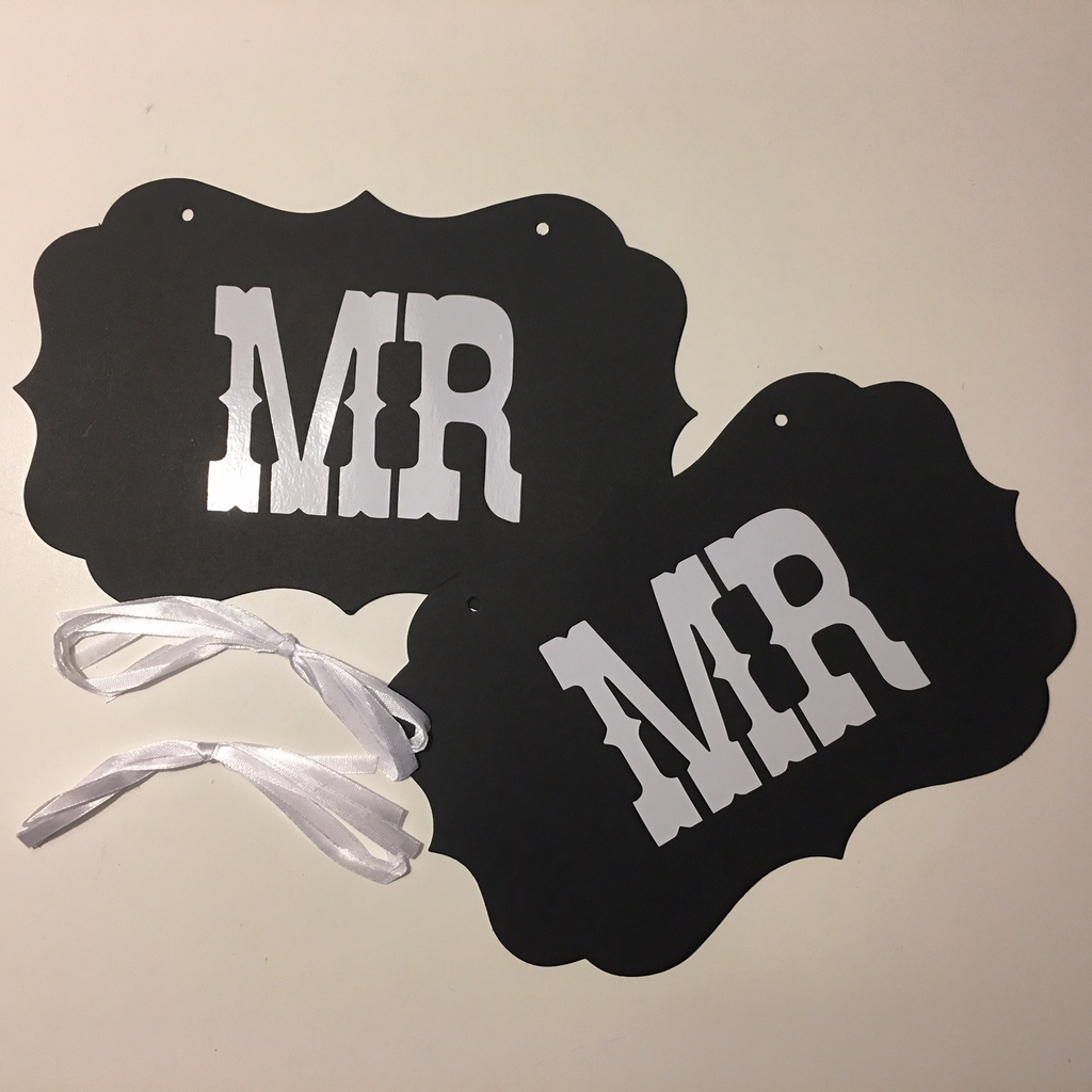 Photo booth rekvisiitta gay wedding, Mr (2kpl)
