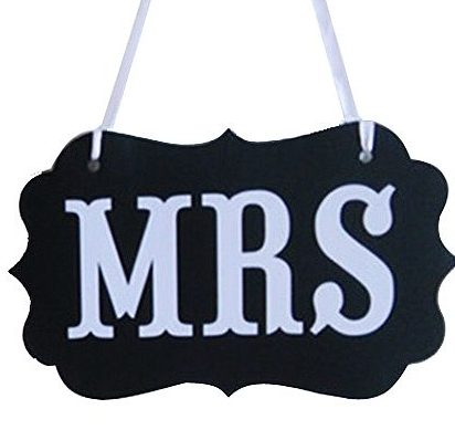 Photo booth rekvisiitta gay wedding, Mrs (2kpl)