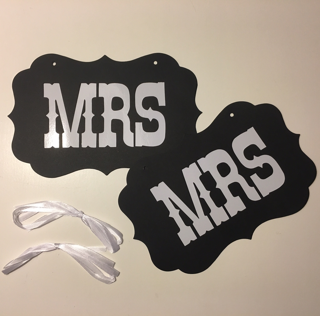 Photo booth rekvisiitta gay wedding, Mrs (2kpl)