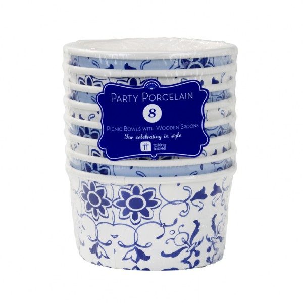 Pikarit & lusikat (8 kpl), party porcelain blue
