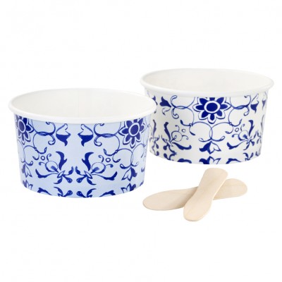 Pikarit & lusikat (8 kpl), party porcelain blue