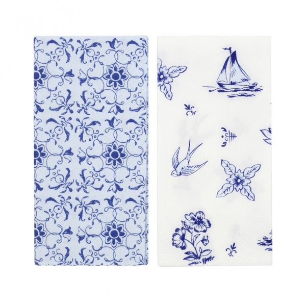 Servetit (20 kpl), Party porcelain blue