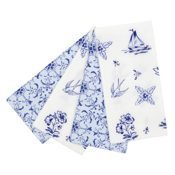 Servetit (20 kpl), Party porcelain blue