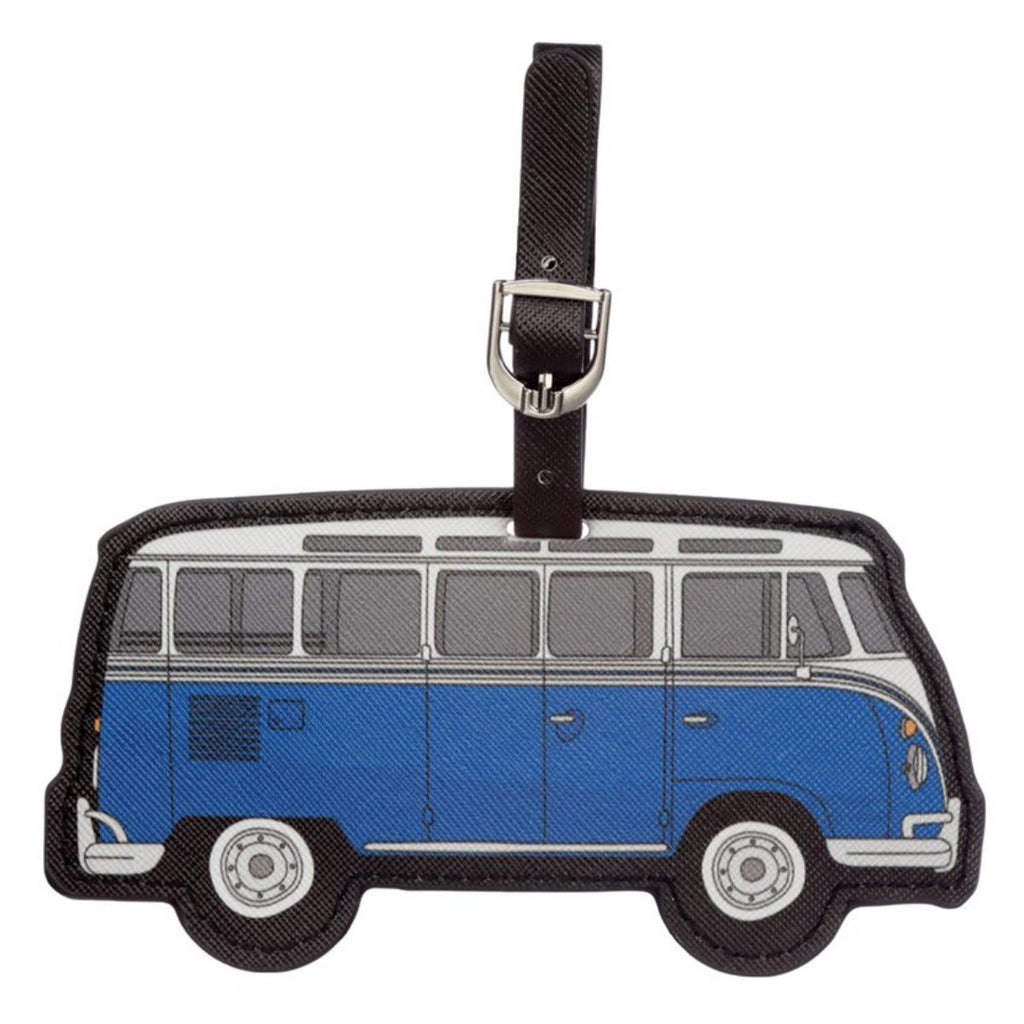 Volkswagen VW T1 camper bus sininen passikotelo ja matkalaukkutägi