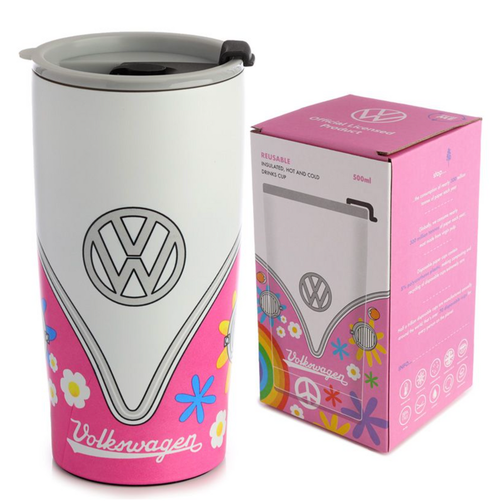 Volkswagen VW T1 camper termosmuki pinkki