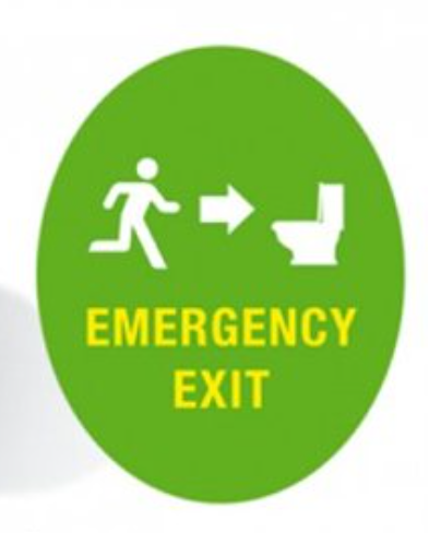 WC-kannen tarra, Emergency Exit