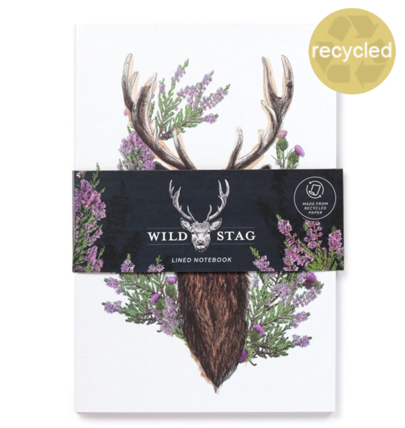 Wild stag A5-muistikirja tehty  kierrätyspaperista